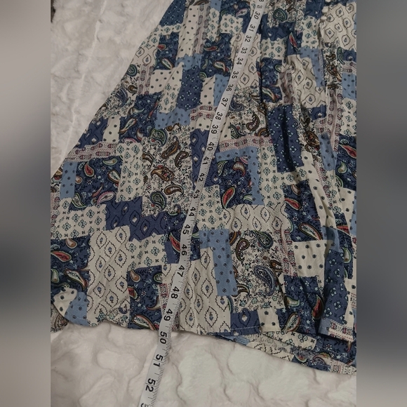 Listicle Blue and White Patterned Mexi Dress - Picture 3 of 6